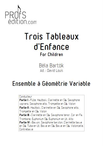 Trois Tableaux d'Enfance - Ensemble Variable - BARTOK B. - page de garde