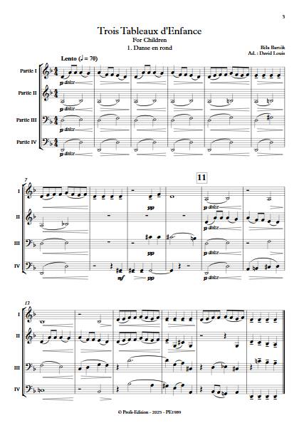 Trois Tableaux d'Enfance - Ensemble Variable - BARTOK B. - Partition
