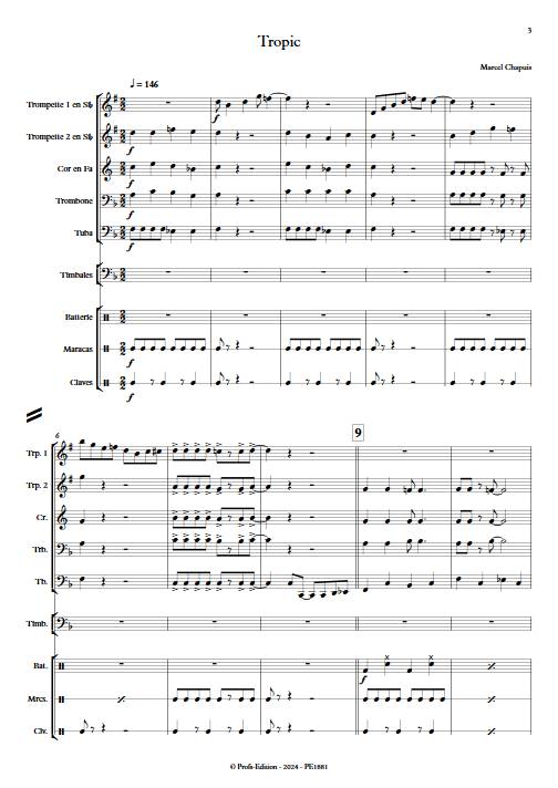 Tropic - Quintette de cuivres & percussions - CHAPUIS M. - app.scorescoreTitle