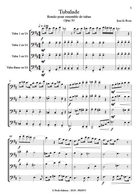 Tubalade - Quatuor de Tubas - ROUX J. J. - Partition