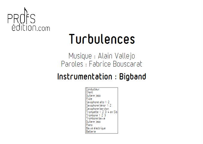 Turbulences - Big Band - VALLEJO A. - page de garde