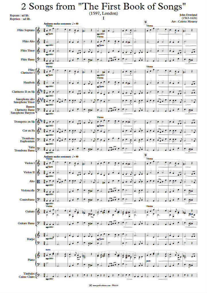 Two Songs - Ensemble Géométrie Variable - DOWLAND J. - Partition