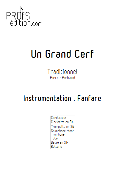 Un Grand Cerf - Fanfare - TRADITIONNEL - page de garde