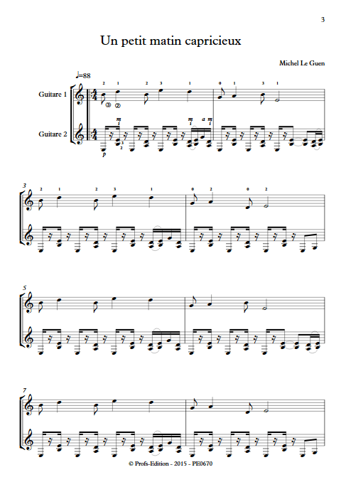 Un petit matin capricieux - Duo de Guitares - LE GUEN M. - Partition