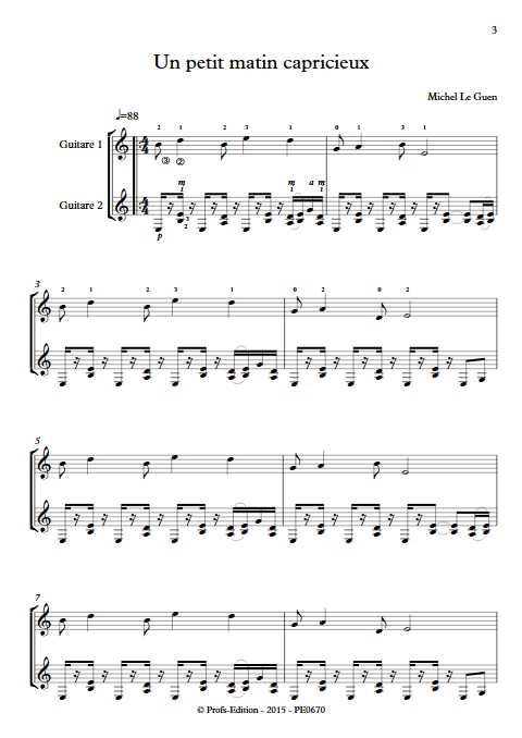 Un petit matin capricieux - Duo de Guitares - LE GUEN M. - app.scorescoreTitle