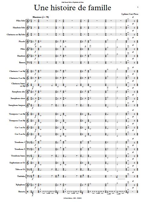Une histoire de famille - Orchestre d'harmonie - CURT PITOU L. - Partition