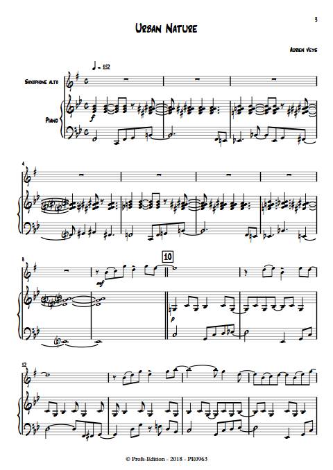 Urban Nature - Duo Saxophone Piano - VEYS A. - Partition