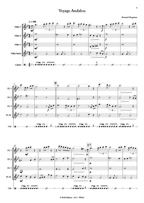 Voyage Andalou - Quatuor de Flûtes - DEQUEANT B. - Partition