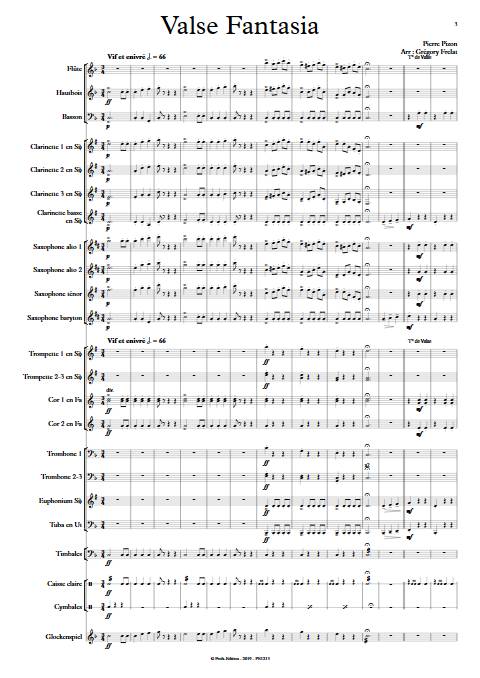 Valse Fantasia - Orchestre d'harmonie - PIZON P. - Partition