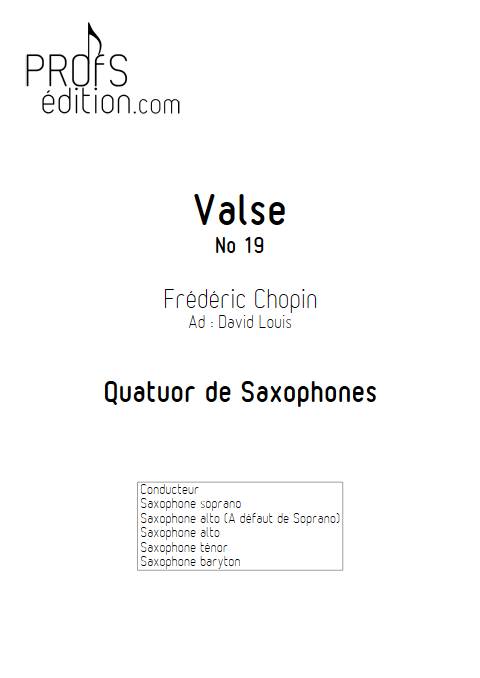 Valse No 19 - Quatuor de Saxophones - CHOPIN F. - page de garde