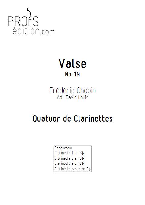 Valse No 19 - Quatuor de Clarinettes - CHOPIN F. - page de garde