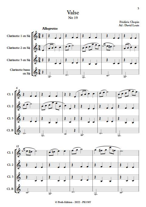 Valse No 19 - Quatuor de Clarinettes - CHOPIN F. - app.scorescoreTitle