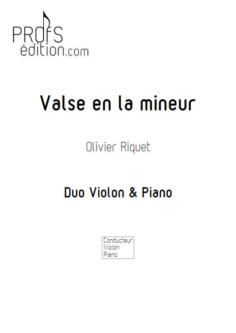 Valse en la mineur - Violon & Piano - RIQUET O. - page de garde