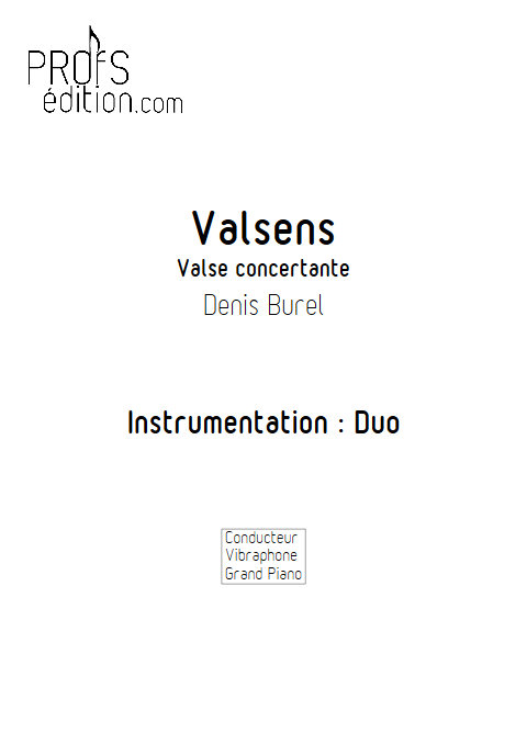 Valsens - Duo Vibraphone et Piano - BUREL D. - page de garde