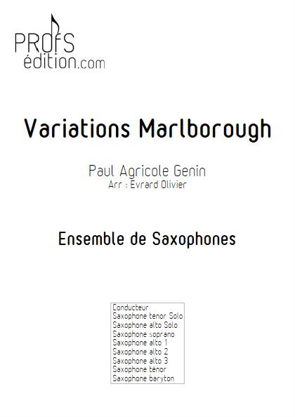 Variations Marlborough - Ensemble de Saxophones - GENIN P. A. - page de garde