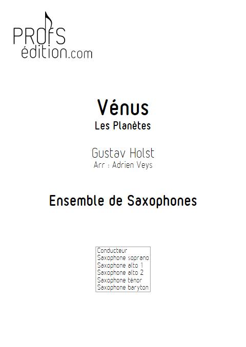 Vénus - Ensemble de Saxophones - HOLST G. - page de garde