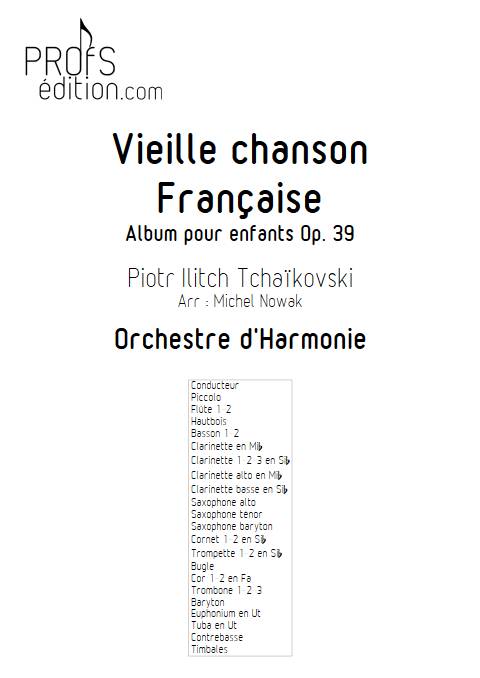Vieille chanson Française - Orchestre d'Harmonie - TCHAIKOVSKI P. I. - page de garde