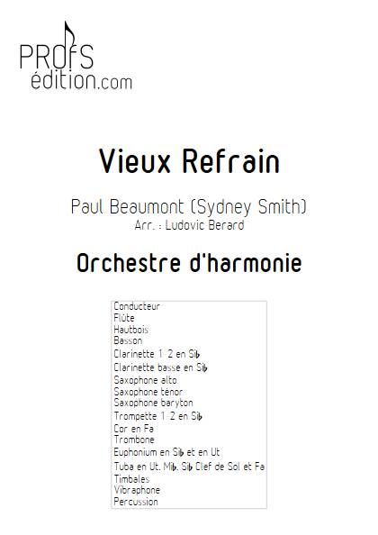 Vieux Refrain - Orchestre d'harmonie - BEAUMONT P - page de garde