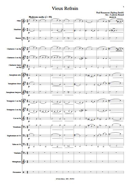 Vieux Refrain - Orchestre d'harmonie - BEAUMONT P - Partition