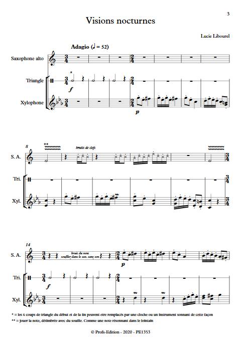 Visions nocturnes - Trio - LIBOUREL L. - Partition
