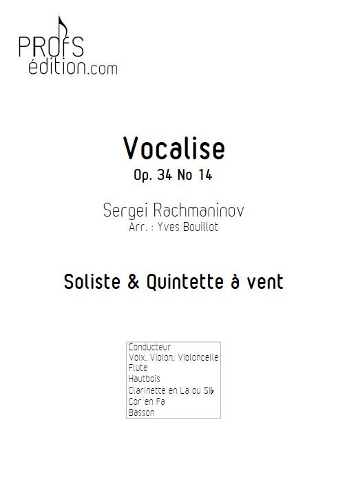 Vocalise - Soliste et Quintette à vents - RACHMANINOV S. - page de garde