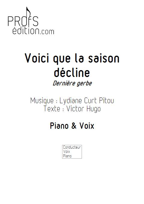 Voici que la saison décline - Piano Voix - CURT PITOU L. - page de garde