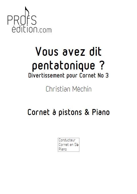 Vous avez dit pentatonique - Cornet & Piano - MECHIN C. - page de garde