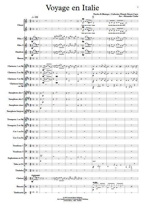Voyage en Italie - Orchestre d'harmonie - LILICUB - Partition