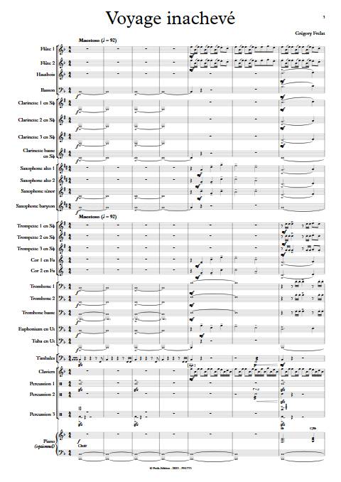 Voyage inachevé - Orchestre d'harmonie - FRELAT G. - app.scorescoreTitle