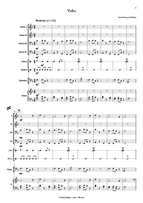 Vuka - Ensemble Variable - PAULEAT J. F. - Partition