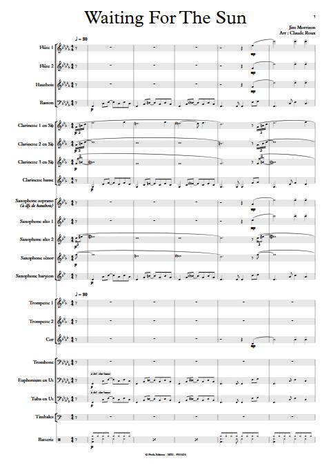 Waiting for the sun - Orchestre d'Harmonie - MORRISON J. - Partition