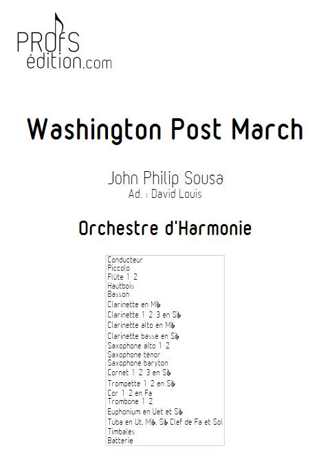 Washington Post March - Orchestre d'harmonie - SOUSA J. P. - page de garde