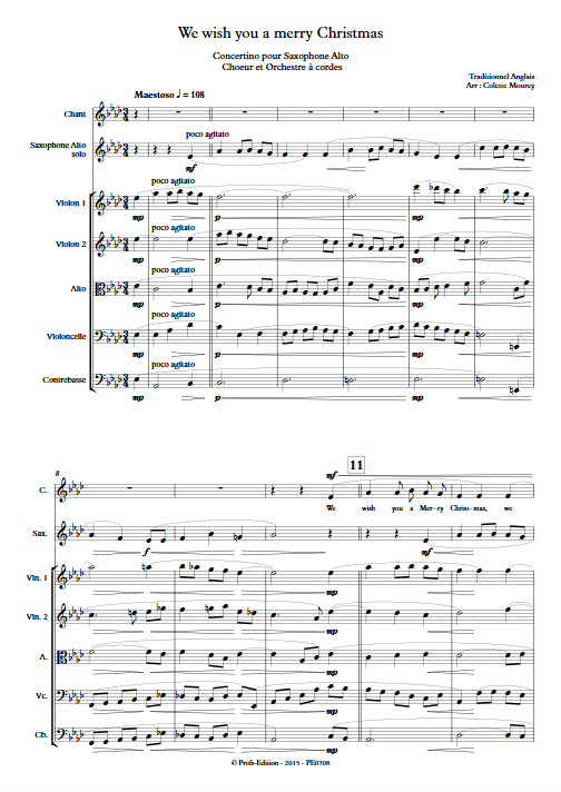 We Wish You a Merry Christmas – Saxophone Chant Orchestre à Cordes - MOUREY C. - app.scorescoreTitle