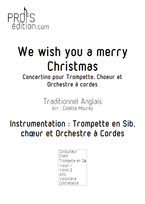 We Wish You a Merry Christmas – Trompette Chant Orchestre à Cordes - MOUREY C. - page de garde