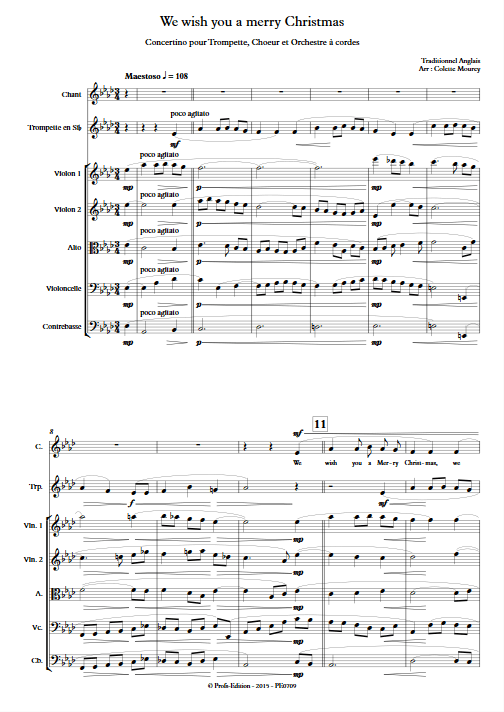 We Wish You a Merry Christmas – Trompette Chant Orchestre à Cordes - MOUREY C. - app.scorescoreTitle