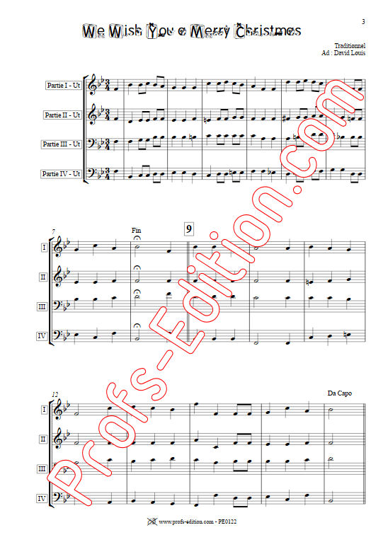 We Wish You a Merry Christmas - Ensemble Géométrie Variable - TRADITIONNEL - Partition