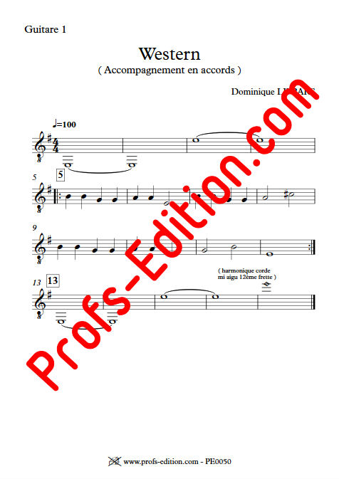 Western - Duos Guitare - LE BARS D. - Partition