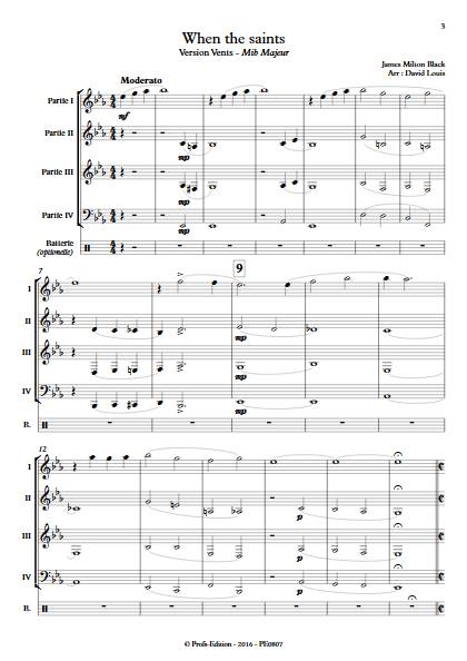 When the saints -Ensemble à Géométrie Variable - BLACK J. M. - Partition