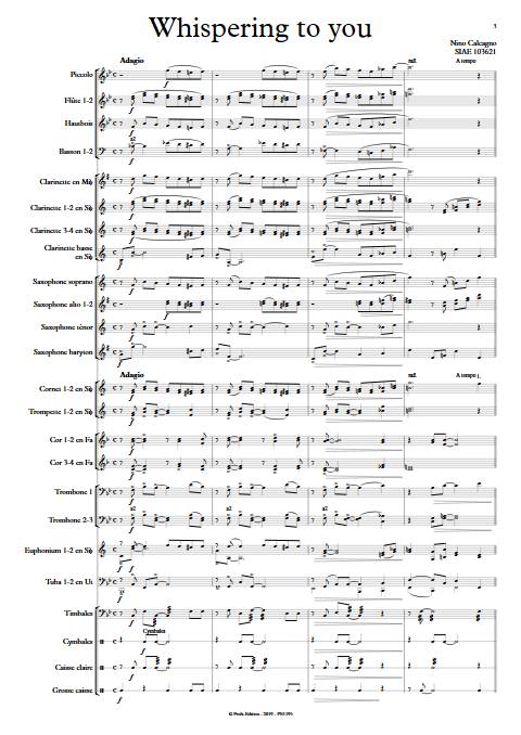 Whispering to you - Orchestre d'Harmonie - CALCAGNO N. - app.scorescoreTitle