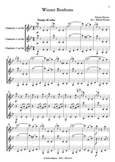 Wiener Bonbons - Trio de Clarinettes - STRAUSS J. - app.scorescoreTitle
