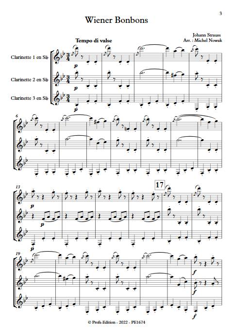 Wiener Bonbons - Trio de Clarinettes - STRAUSS J. - Partition
