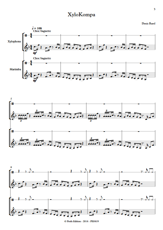 Xylo Kompa - Duo Percussions - BUREL D. - app.scorescoreTitle