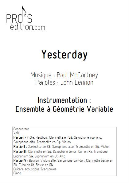 Yesterday - Ensemble Variable - MCCARTNEY P. - page de garde