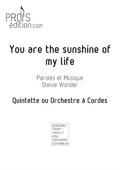 You are the sunshine of my life - Quintette ou Orchestre à Cordes - WONDER S. - page de garde