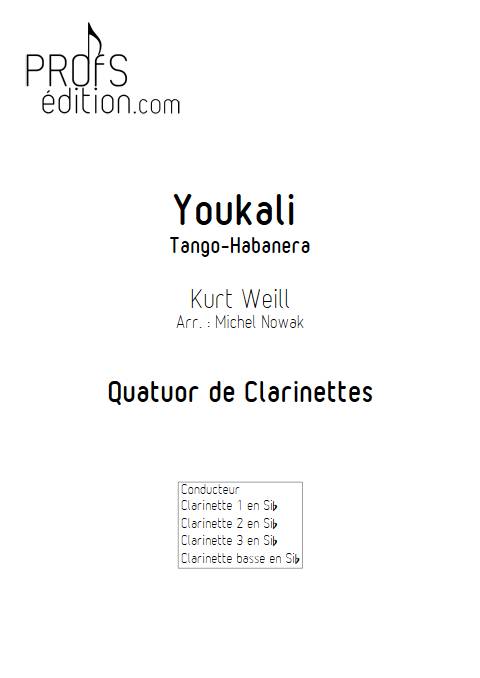 Youkali - Quatuor de Clarinettes - WEILL K. - page de garde