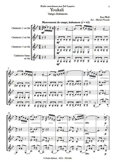 Youkali - Quatuor de Clarinettes - WEILL K. - app.scorescoreTitle