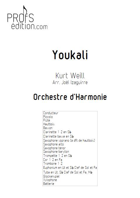 Youkali - Orchestre d'Harmonie - WEILL K. - page de garde