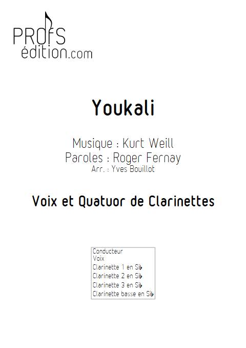Youkali - Chant & Quatuor de Clarinettes - WEILL K. - page de garde