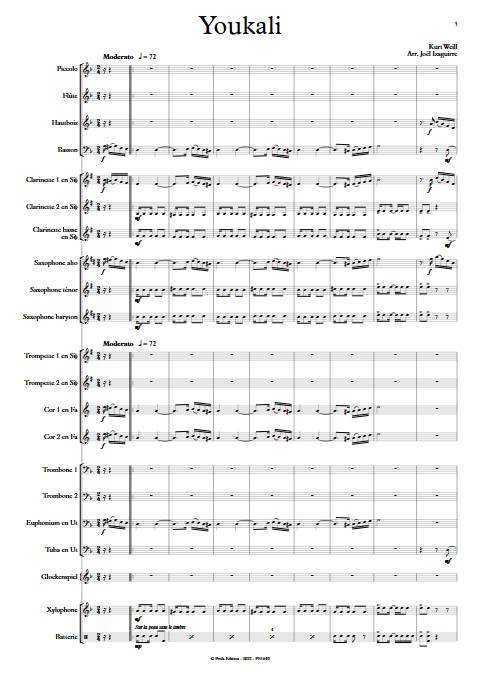 Youkali - Orchestre d'Harmonie - WEILL K. - Partition