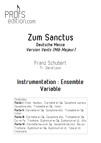 Zum Sanctus (Deutsche Messe) - Ensemble à Géométrie Variable - SCHUBERT F. - page de garde